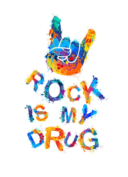 Rock is mijn drug. — Stockvector