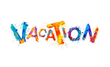 Tatil. Splash boya sözcük vektör