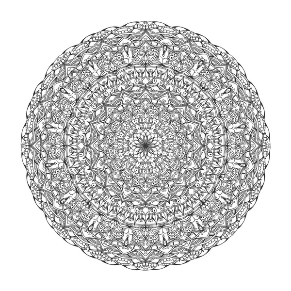 Mandala desenhada à mão linear — Vetor de Stock