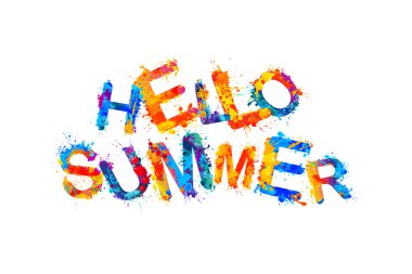 Merhaba yaz. Splash boya vektör