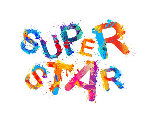 Super estrela. Pintura de respingo vetorial — Vetor de Stock