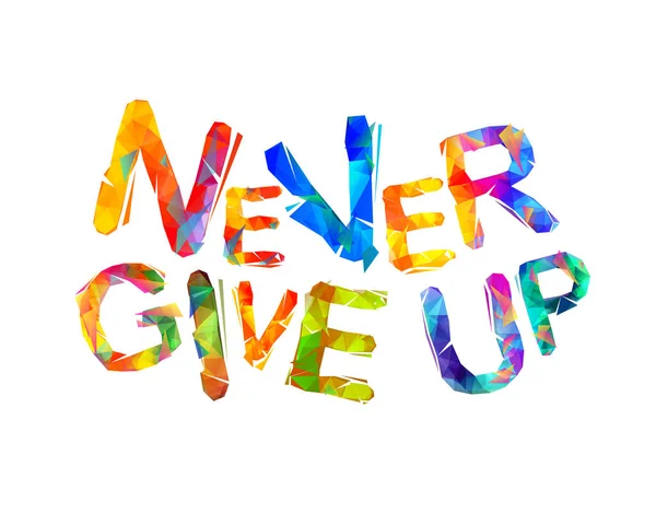 N'abandonne jamais. Motivation inscription — Image vectorielle