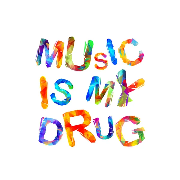 La música es mi droga. Vector — Vector de stock