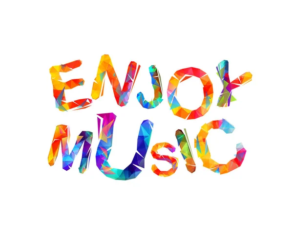 Disfruta la música. Vector inscripción colorida — Vector de stock