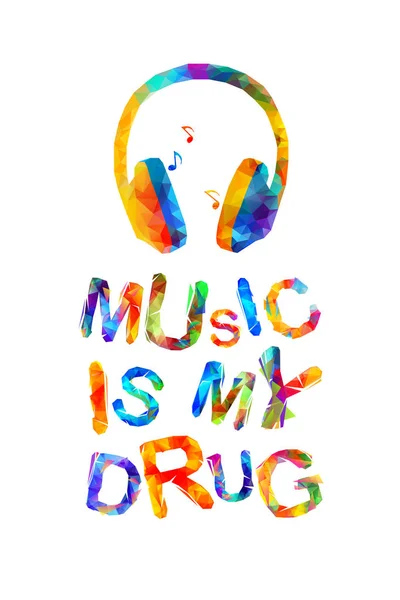 La música es mi droga — Vector de stock