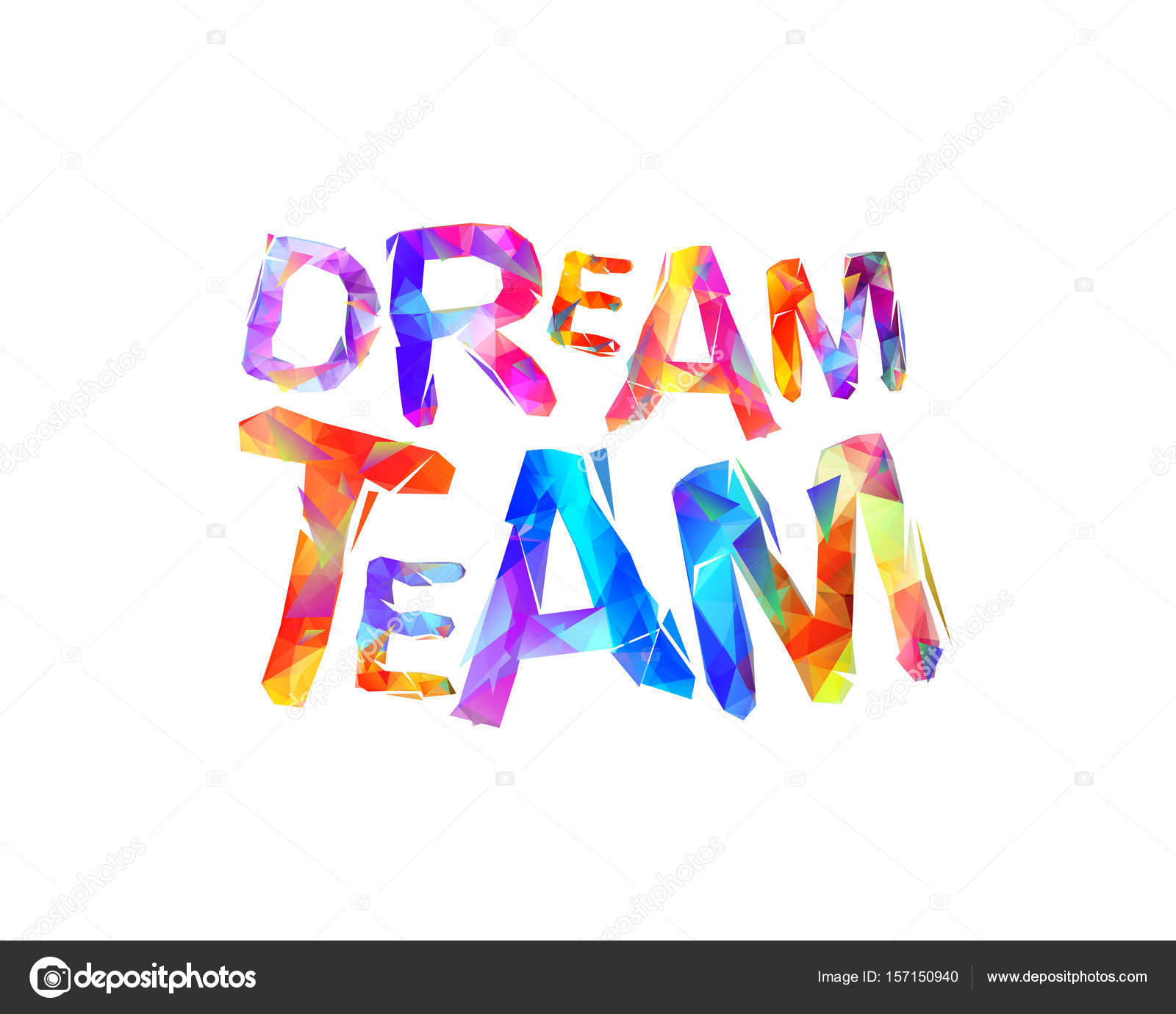 Download Dream team. Vector triangular letters — Stock Vector ...