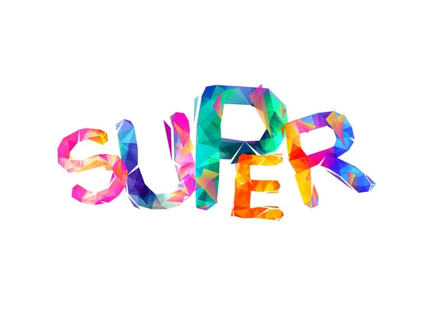 Mot "SUPER". Signe vectoriel — Image vectorielle