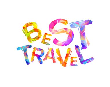 En iyi seyahat. Vektör üçgen harfler