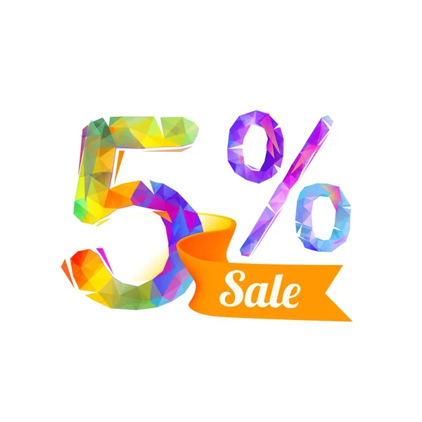5 (five) percents sale — Stock Vector