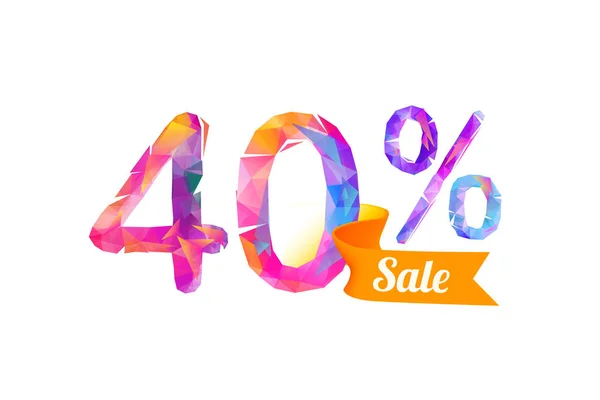 40 (quarenta) por cento de venda — Vetor de Stock