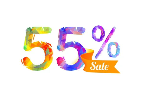 55 (fifty five) percents sale — Stock Vector