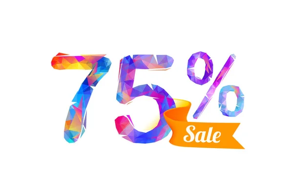 75 (setenta y cinco) por ciento de venta — Vector de stock