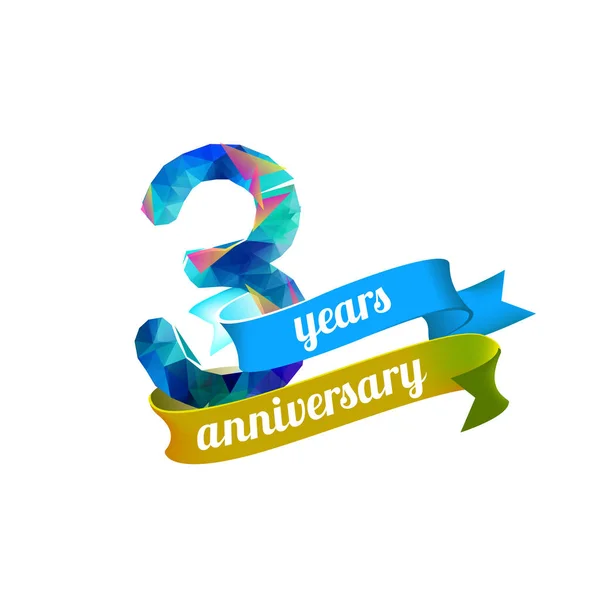 3 (tres) años aniversario . — Vector de stock