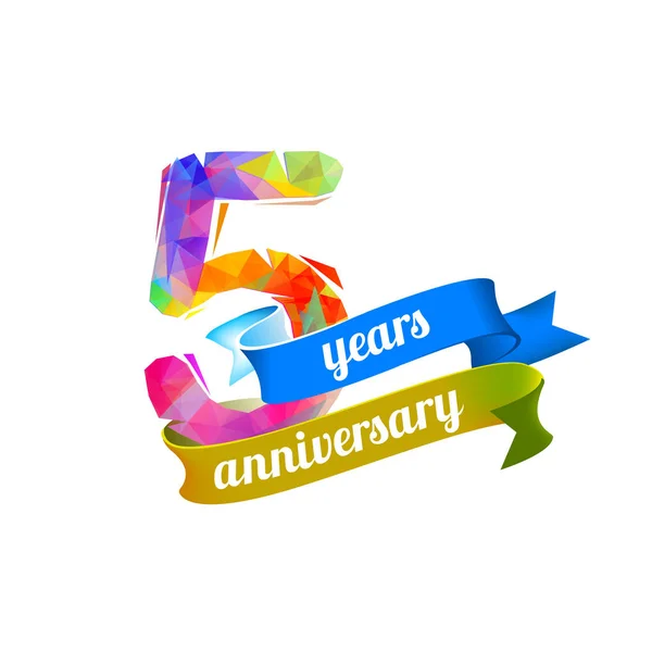 5 (five) years anniversary. — Stock Vector