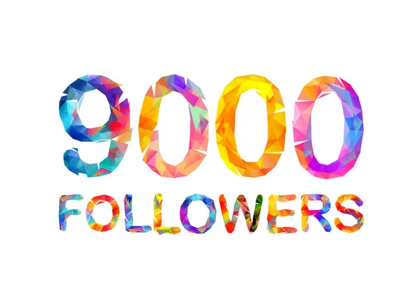 9000 (nove mil) seguidores — Vetor de Stock