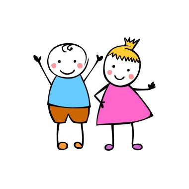 Erkek ve kız. Vektör Çift