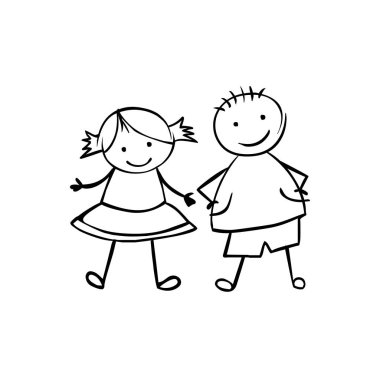 Erkek ve kız. Vektör Çift