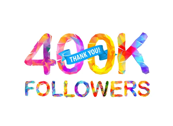 400 mil seguidores. Obrigado. ! —  Vetores de Stock