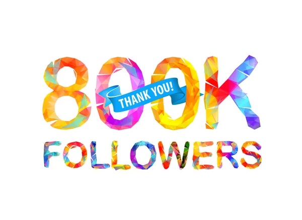 800 mil seguidores. Obrigado. ! — Vetor de Stock
