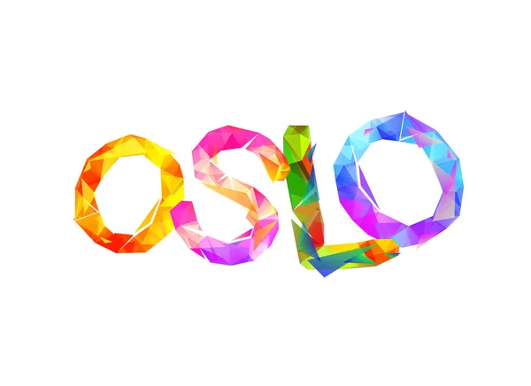 OSLO. Nombre de la ciudad de letras triangulares — Vector de stock