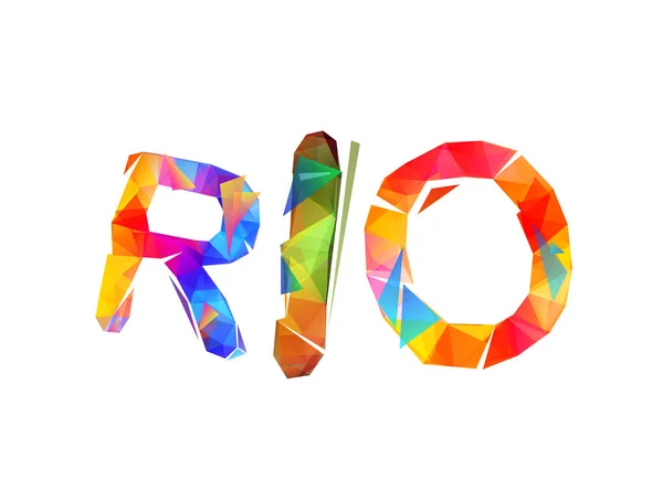 "Rio" szó. Háromszög alakú levelek — Stock Vector