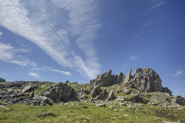 Dağ Altay güneşli manzara. Rusya. Yaz doğa