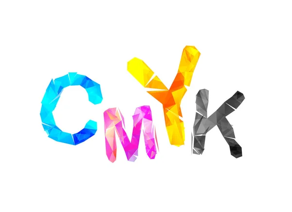 Cmyk 약어입니다. 벡터 삼각형 비문 — 스톡 벡터