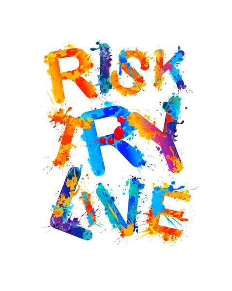 Risk. Try. Live. Vector colorful letters — Stock Vector
