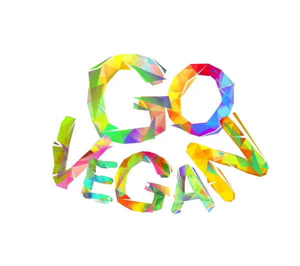 Πάει vegan. Διάνυσμα τριγωνικό γράμματα — Διανυσματικό Αρχείο