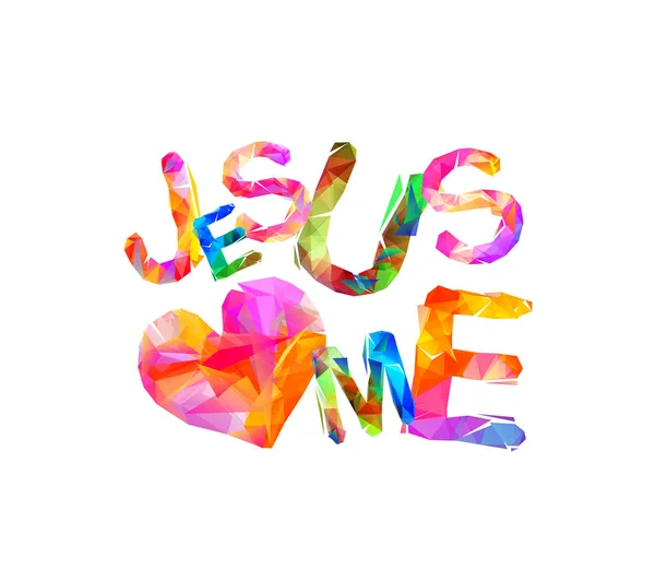Jesús me ama. Letras triangulares — Vector de stock