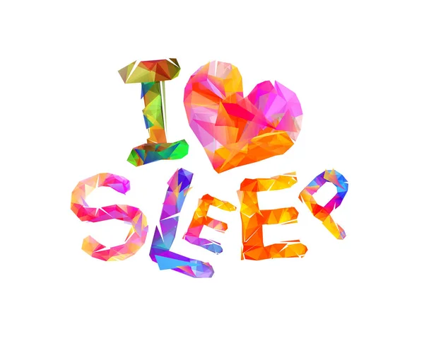 ฉันรักการนอนหลับ ตัวอักษรสามเหลี่ยม — ภาพเวกเตอร์สต็อก