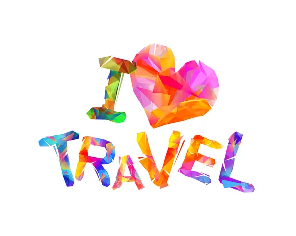 I love travel. Vector inscription — Stock Vector