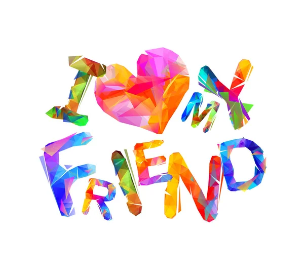 Arkadaşım seviyorum. Vektör yazıt