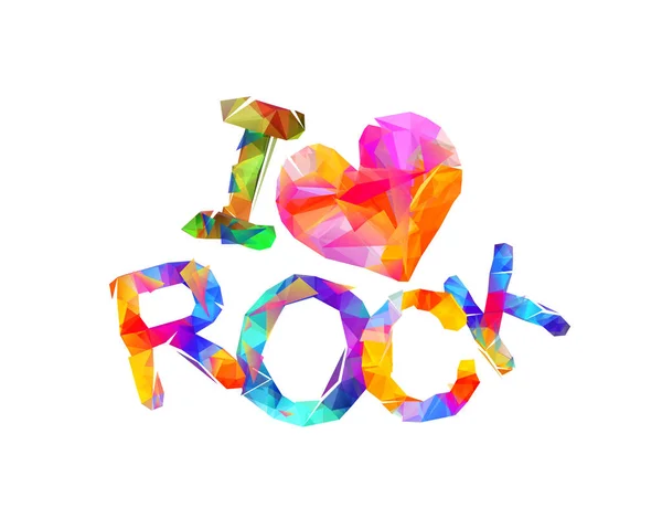 Me encanta el rock. Inscripción vectorial — Vector de stock