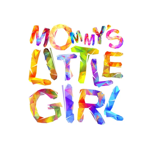 Μαμά & 's μικρό κορίτσι. Διάνυσμα τριγωνικό γράμματα — Διανυσματικό Αρχείο