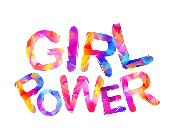 Girl power. Vector triangular inscription — Stock Vector