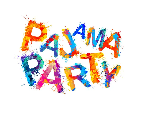 Pyjamas party. Vector stänk färg — Stock vektor