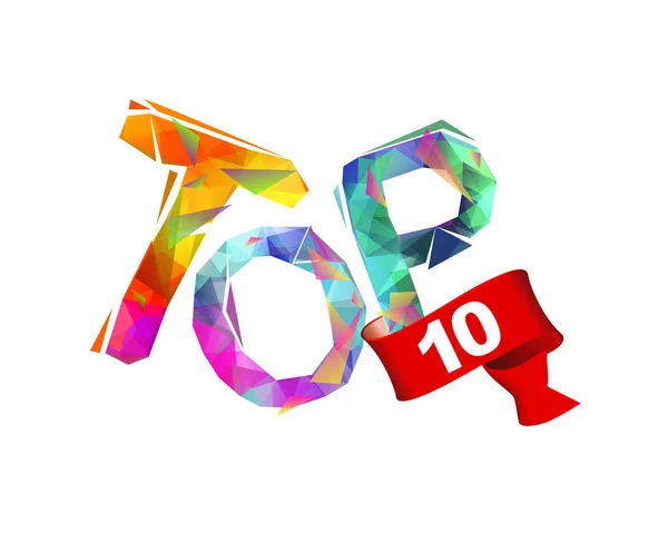 TOP 10. Inscription des lettres triangulaires — Image vectorielle