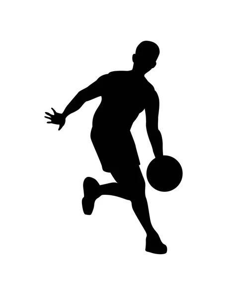 Basketspelare. Vector svart siluett — Stock vektor
