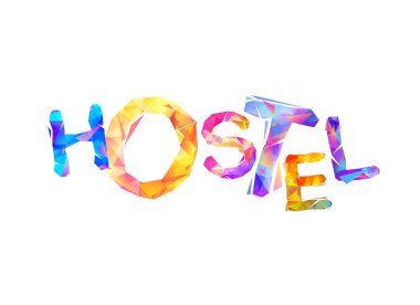 Hostel. Vord vektör üçgen harflerin