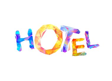 Otel. Vord vektör üçgen harflerin