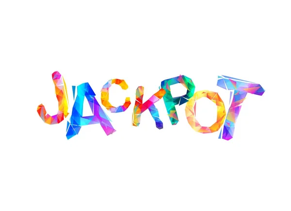 Jackpot ! Inscription vectorielle de lettres triangulaires — Image vectorielle