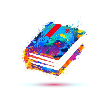 Kitap simgesi. Vektör splash boya