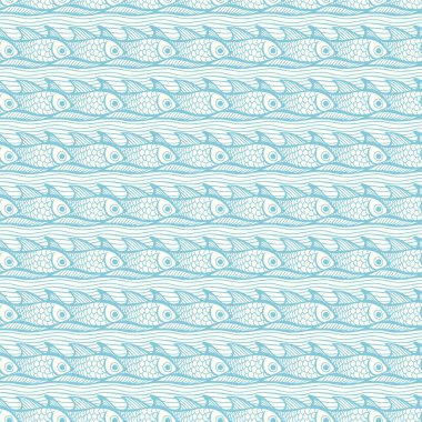 Sorunsuz vektör desen - balık