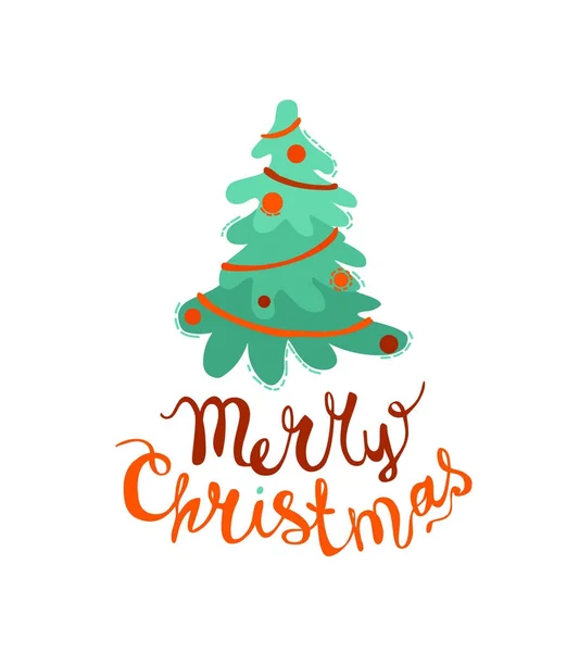 Merry Christmas felicitatie kaart. Handgeschreven inscriptie — Stockvector