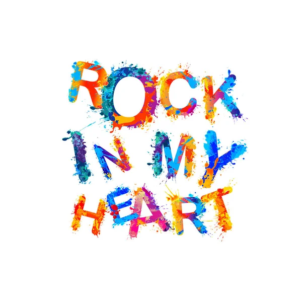 Rock in mijn hart. Splash verf — Stockvector