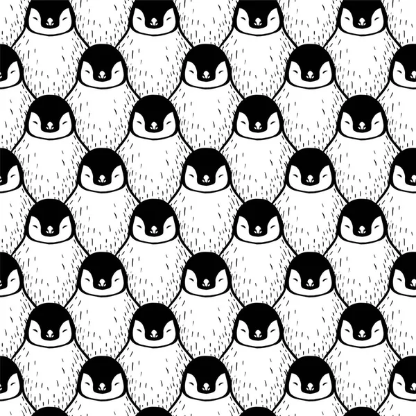 Seamless winter pattern - Penguins. — Stock Vector