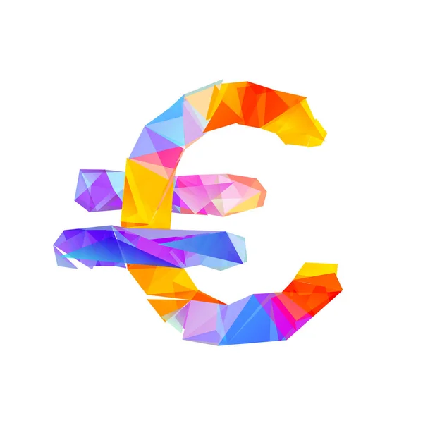 Vetor colorido triangular euro sinal — Vetor de Stock
