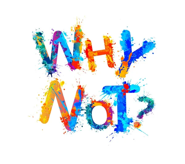 ¿Por qué no? Splash letras de pintura — Vector de stock