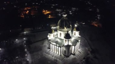 Morshansk şehir. Rusya. Trinity Katedrali. Gece görünümü